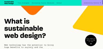 Capture d’écran de la page d’accueil du site Sustainable web design