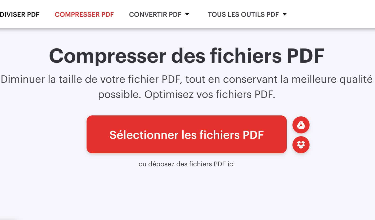 Outil de compression de PDF.